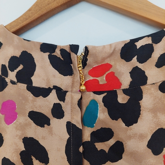 Kate Spade Bette Cheetah Print Bow Neckline Fit and Flare Dress - Picture 8 of 9